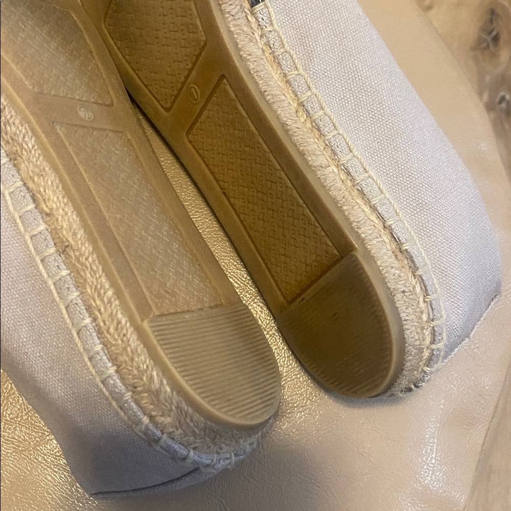 Tory Burch Weston Espadrille Flats in Natural color canvas & black leather logo - Picture 7 of 9